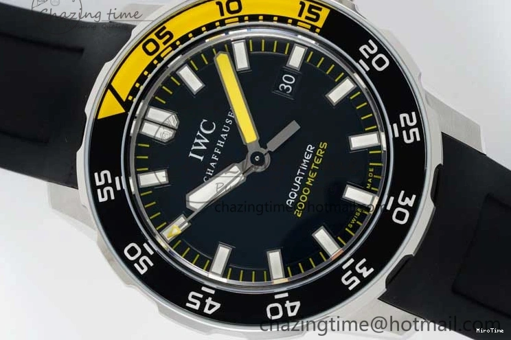 MIROTIME 0211 Bright Aquatimer Automatic SS RSF 1:1 Best Edition Black Yellow Dial on Black Rubber Strap A 7068